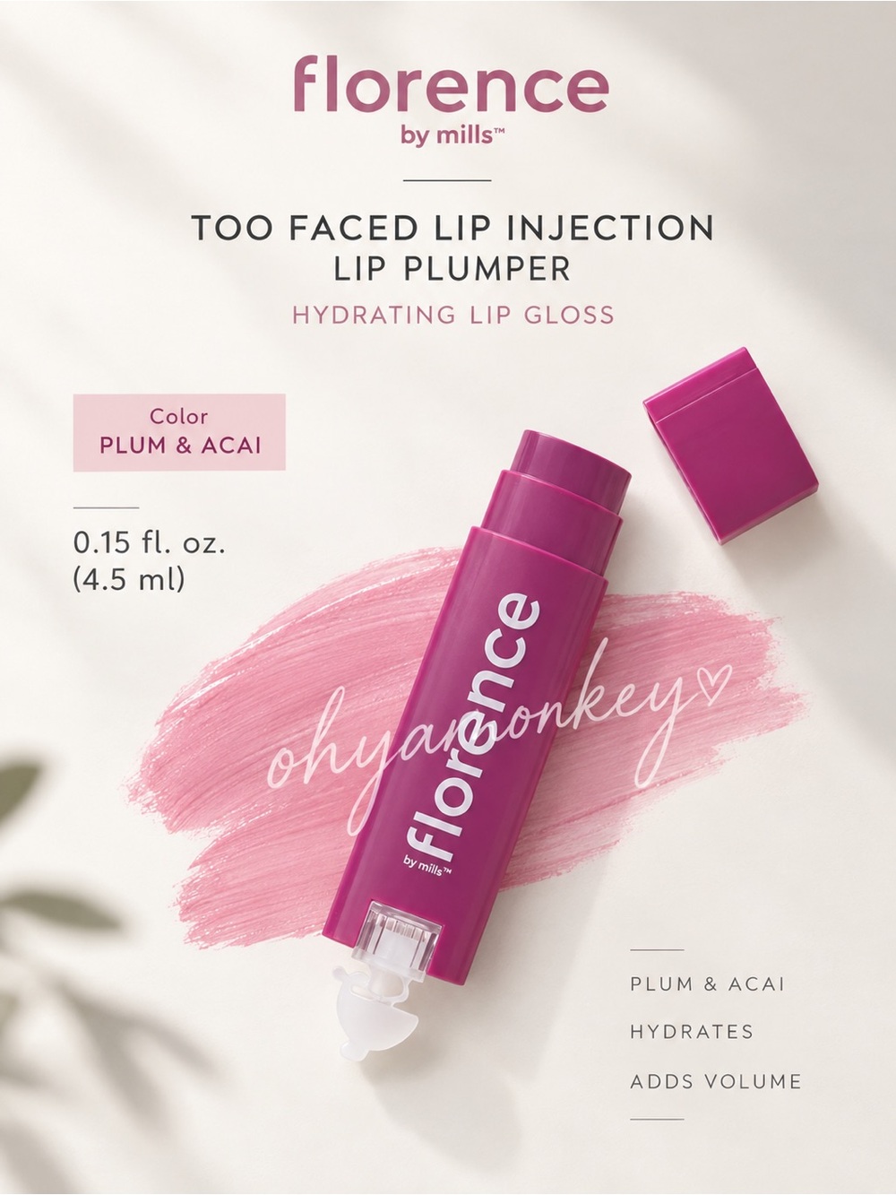Florence Hydrating Lip Plumper - Plum & Acai